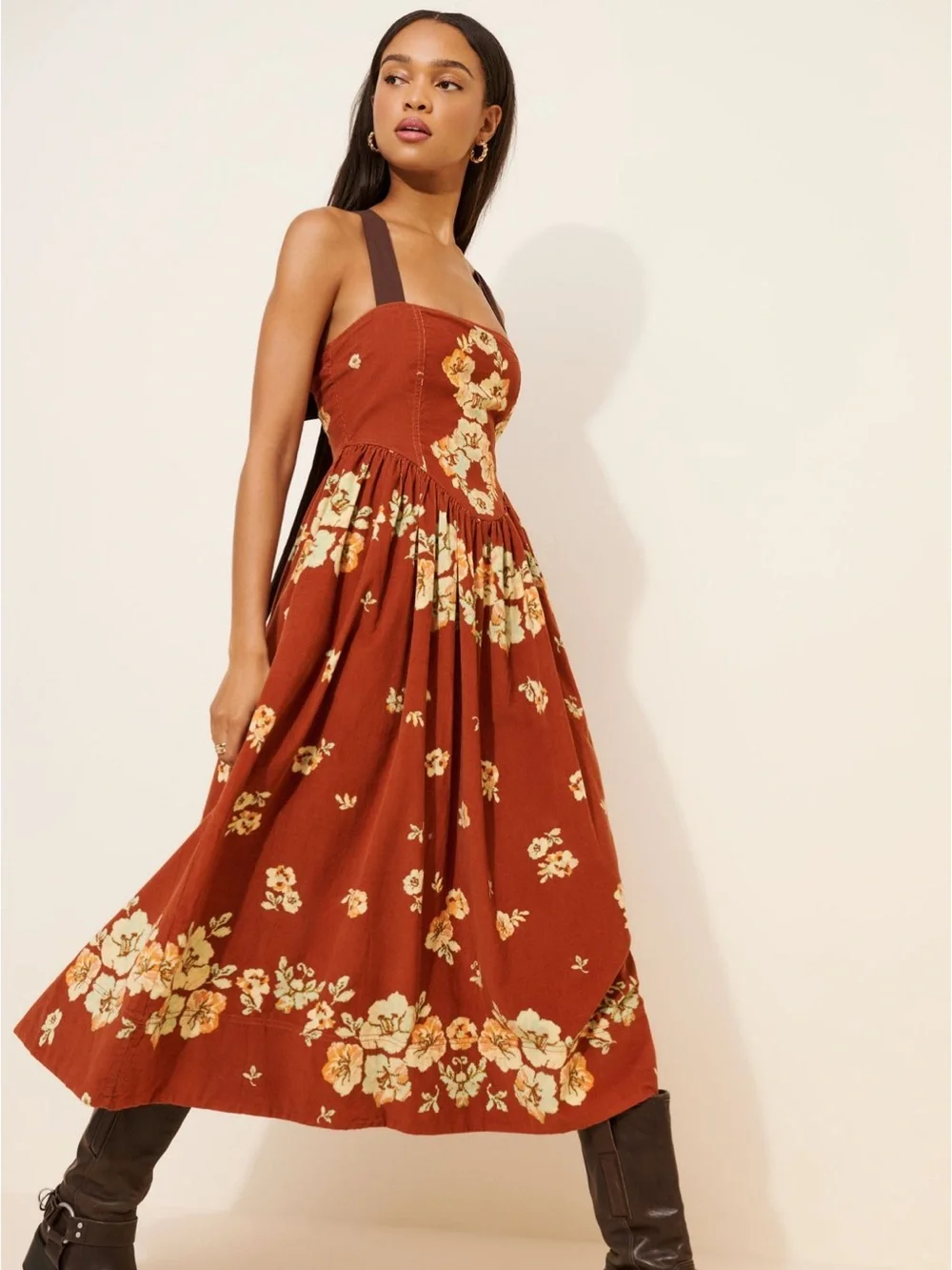 FREE PEOPLE Rust Midi Dress